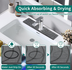 Lavello <span class=keywords><strong>da</strong></span> cucina in diatomite personalizzato ad asciugatura rapida per cucina, bagno, lavabo, toilette - Product Image 3