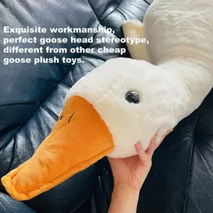 Manufacturer 90 Cm Girl's Birthday Gift Cushion Big Goose Plush Pillows Toys Long Duck Stuffed Animal Toys Giant