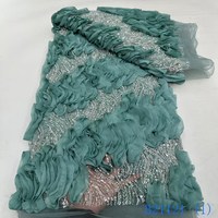 Tissu de broderie perlé soluble dans l'eau de dentelle de Polyester africain de luxe pour les décorations de vêtements de frontière Sexy fonctionne vêtements vêtements