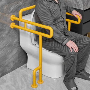 Barra de apoyo para inodoro de baño, montada en la pared, de acero inoxidable, antideslizante, para ancianos y personas con discapacidad. - Product Image 1
