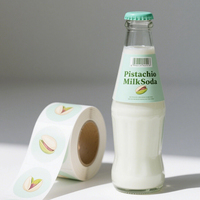 Étiquettes de bouteilles personnalisées en rouleau, autocollantes, impression numérique, imperméables, autocollants colorés pour l'emballage du lait, des jus de fruits