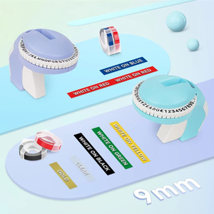 Kit <span class=keywords><strong>d</strong></span>'étiqueteuse à embossage 3D, avec 10 rubans colorés et étui de transport, compatible avec <span class=keywords><strong>Dymo</strong></span> Organizer Xpress B90, bleu/violet - Product Image 3
