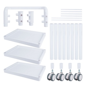 Carrito de Salón de Belleza con 4 Ruedas Médicas Silenciosas, Equipo de Almacenamiento Portátil Blanco - Product Image 2