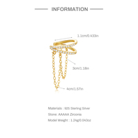 Boutons d'oreille double couche de luxe avec pompon en zircon Hot-Sell Girls 925 Silver