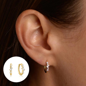 CANNER Boucles d'oreilles créoles géométriques simples et tendance en argent sterling S925 plaqué rhodium avec zircon 5A - Product Image 5