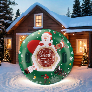 Traîneau de Noël imprimé Père Noël gonflable en PVC vendu en usine Traîneau à neige d'hiver et tubes à neige - Product Image 6