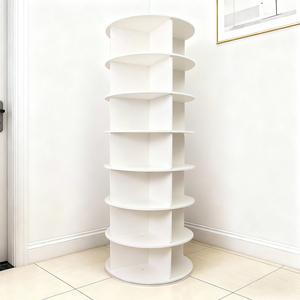 Étagère à <span class=keywords><strong>chaussures</strong></span> rotative simple à 7 niveaux, organisateur de <span class=keywords><strong>rangement</strong></span> multi-couches à 360 degrés, bibliothèque en plastique pour l'entrée de la maison ou pour les étudiants - Product Image 1