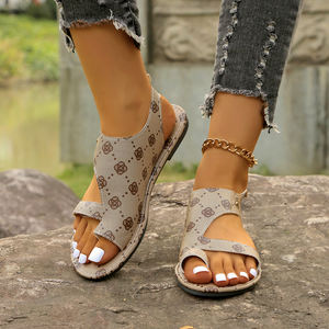Nouvelles sandales plates romaines à lanières pour femme, grande taille, style européen et américain, modèle 2025, avec motif aquatique 881 - Product Image 5