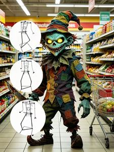 Figura Decorativa de Jack el Payaso para <span class=keywords><strong>Halloween</strong></span> con Soporte Metálico Interno - Figura Decorativa Resistente para Fiestas de Casas Encantadas - Product Image 4