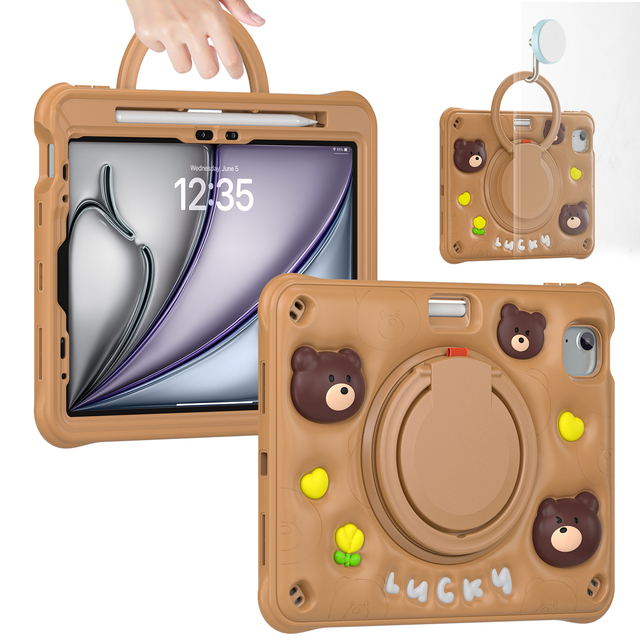 Shockproof Rugged Silicone Kids Tablet Case for iPad 10th Generation 10.9 Inch 2022 Cover With Shoulder Strap Rotating Kickstand