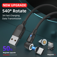 Kabel Isi Daya Magnetik 3A Ponsel, Harga Murah Pengisi Daya USB 3 Dalam 1 untuk Ponsel