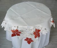 Nappe de luxe brodée à motif végétal en polyester/coton, motif ajouré, lavable, pour la maison, les restaurants et les événements de mariage