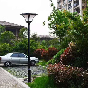 Lampadaire de jardin extérieur en laiton, lumière LED 2700K blanc chaud doux, abat-jour en verre, IP66, AC 220V, semi-encastré, détecteur de mouvement, solaire - Product Image 2