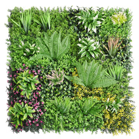 Panneau mural de fond artificiel en herbe personnalisé 100*100cm, résistant aux UV, 3D, vert tropical, décoration intérieure et extérieure DIY