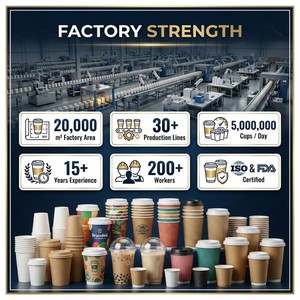Vasos de Papel para Bebidas Frías con Doble Recubrimiento de <span class=keywords><strong>PE</strong></span>, Venta al por Mayor, 12oz 16oz, Vasos Desechables para Smoothies y Jugos con Logotipo Personalizado Impreso y Tapa Antiderrames - Product Image 6