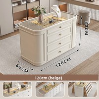 Meuble îlot de dressing de style français, luxe léger, double face, en bois massif, avec rangement pour bijoux, pour chambre moderne et épurée