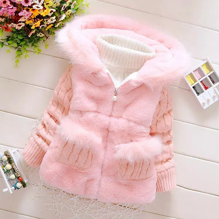 Kids Korean Style Fashion New Girls' Cotton Padded Clothes Thicken Mid Winter Collection Waist Slim Coat Jacket