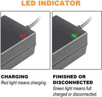 Chargeur de Batterie au Lithium 42V 2A avec Adaptateur Secteur et Tête GX16, Adaptateur de Charge CA, Prise d'Entrée US