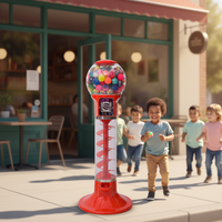 Distributeur automatique de bonbons et de jouets en spirale rouge à monnayeur Niudele, capacité de 160 à 800 pièces, en PC/ABS, garantie 1 an, 130 cm