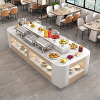 Table de buffet isotherme double face professionnelle pour la restauration rapide, idéale pour les hôtels, les cantines et les établissements de restauration