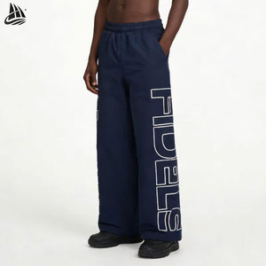 <span class=keywords><strong>Pantaloni</strong></span> da corsa stile personalizzati con stampa Logo oversize da <span class=keywords><strong>uomo</strong></span> larghi <span class=keywords><strong>pantaloni</strong></span> larghi in Nylon - Product Image 1