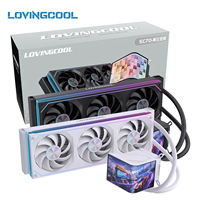 Refroidisseur liquide OEM haute performance LOVINGCOOL, écran incurvé 3D, refroidisseur liquide AIO pour processeur 360 mm avec ventilateur d'éclairage ARGB pour boîtier de PC