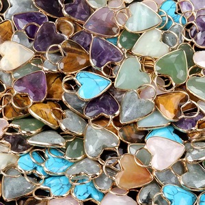 Đẹp Mini tình yêu mặt dây chuyền vàng mạ thiên nhiên đá pha lê trái tim Vật liệu chính hợp kim đối với trang sức làm & quà tặng cho - Product Image 6