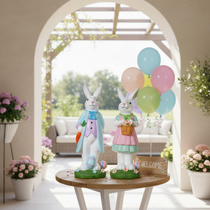 Nuovo Prodotto: Ornamenti Coniglio Pasquale, Artigianato in Resina per Giardino e Cortile, Decorazioni Creative per l'Ingresso di Casa, Regalo di Inaugurazione Casa - Product Image 1
