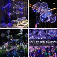 Ballons LED transparents de 20 pouces - Matériau TPU, lumière clignotante multicolore, certifiés CE pour les événements et les lieux nocturnes