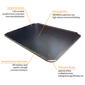 Plaque de cuisson perforée en aluminium antiadhésive extra large 600*800mm avec cadre en acier inoxydable durable - Product Image 2