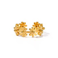 Gaovo Luxus Premium Design Gänseblümchen Offene Ringe 18K Vergoldet Wasserdichter Edelstahl Fingerringe Modeschmuck