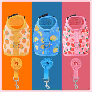 Adjustable Escape Proof Custom jaket kucing peliharaan <span class=keywords><strong>Harness</strong></span> Strawberry dan Set tali rompi untuk berjalan kucing dan anak anjing - Product Image 3