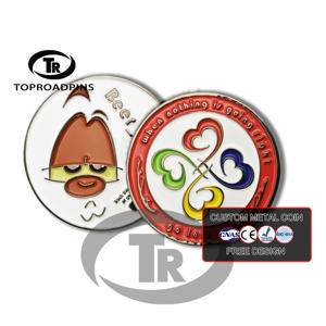 Pièce de monnaie personnalisée par le fabricant, plaquée or, en alliage de zinc émaillé 3D, style Challenge Coin, thèmes Euro, US, Mécanique - Product Image 1