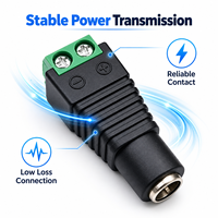 Adaptateur de prise d'alimentation femelle DC 5,5x2,1 mm à bornes à vis, 2 broches, pour CCTV, bande LED, connecteur d'alimentation basse tension