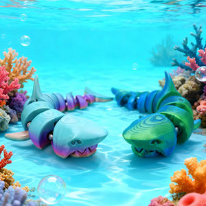 ของเล่นฉลามพิมพ์ 3 มิติ PLA สร้างสรรค์ ของตกแต่งบ้าน ฟิกเกอร์แอคชั่น ฉลามคริสตัลแบบยืดหยุ่น ของที่ระลึกจากพิพิธภัณฑ์สัตว์น้ำ ของเล่นเด็ก - Product Image 2