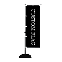 Offres Spéciales Design Personnalisé Double Face Dessin Animé Nobori Drapeau Stand Vente Chaude Affichage Figure Cas Campagne Table Drapeau Stand
