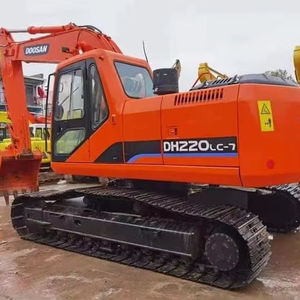 Doosan DH220, baja hora de trabajo, excavadora de orugas pesada de 20 toneladas, motor Cummins usado, caja de cambios, maquinaria de excavación a la venta - Product Image 1