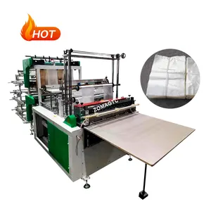 High Speed Non Woven PE Plastic T-shirt Flat Bag Cutting Sewing Bag Making Machine