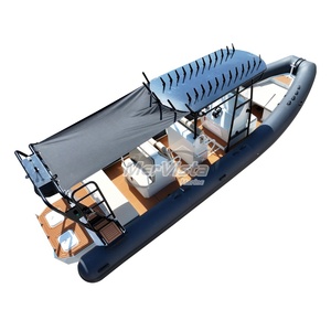 28FT Rib860 تصميم فاخر Orca Hypalon هيكل ألومنيوم صلب قابل للنفخ قارب سرعة مضلع للصيد مع رفوف لوح التزلج - Product Image 4