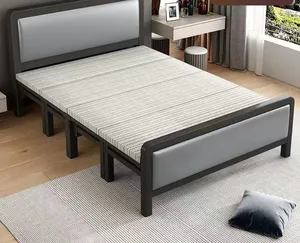 북유럽 현대 싱글 더블 침대 환경 친화적 인 가벼운 럭셔리 철 디자인 1-1.8 미터 성인 '침실 아파트 사용