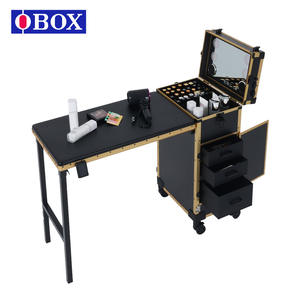 Trousse de maquillage portable Obox avec miroir et tiroirs, boîte de rangement professionnelle pour maquillage et maquillage permanent - Product Image 4