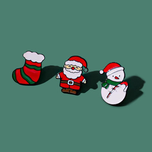 Broches bonitos de dibujos animados navideños, insignias metálicas de Papá Noel y muñeco de nieve, regalos navideños, MEDALLAS, ropa y accesorios - Product Image 3