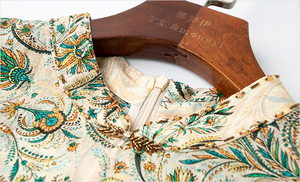 FMY65989 Abito Estivo di Alta Gamma in Seta con Stampa Tradizionale <span class=keywords><strong>Cinese</strong></span>, Stile Cheongsam per Donna - Product Image 3