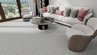 Moquette moderne antistatique en fibre de nylon 66 avec support en PVC, texture lin minimaliste, dalles gris clair, surface à grain doux