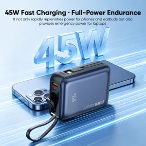 VIDVIE แบตสำรองแบบพกพา ชาร์จเร็ว PD 45W ความจุ 20000mAh พร้อมหน้าจอแสดงผลดิจิตอลในตัว สายชาร์จในตัว - Product Image 3