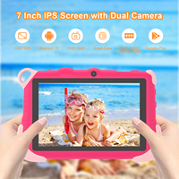 Tablet Anak New C Idea 7 Inci Android 16 RAM 8GB Penyimpanan 256GB Wi-Fi Tahan Banting Layar Kapasitif Desain Hewan Pink