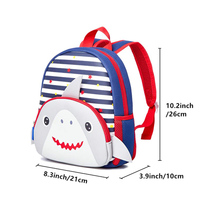 Sac à dos personnalisé avec logo, grande capacité, motif de requin, imperméable, sacs d'école pour garçons et filles, sac d'école en néoprène pour enfants