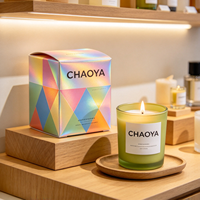 Boîte à bougies parfumées personnalisée avec gaufrage, emballage imprimé holographique, écologique, réutilisable, boîte cadeau de luxe pour bougies