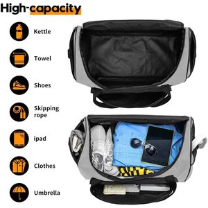 Bolsa Deportiva Resistente Uarition de 50L, Bolsa Grande para Gimnasio, Viajes y Deportes para Hombre, Color Gris - Product Image 4