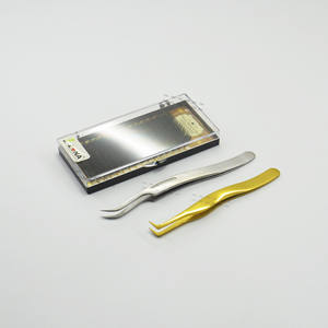 Poignée ergonomique Pince à épiler professionnelle pour extension de cils avec bout pointu Emballage personnalisé en acier inoxydable japonais durable - Product Image 3